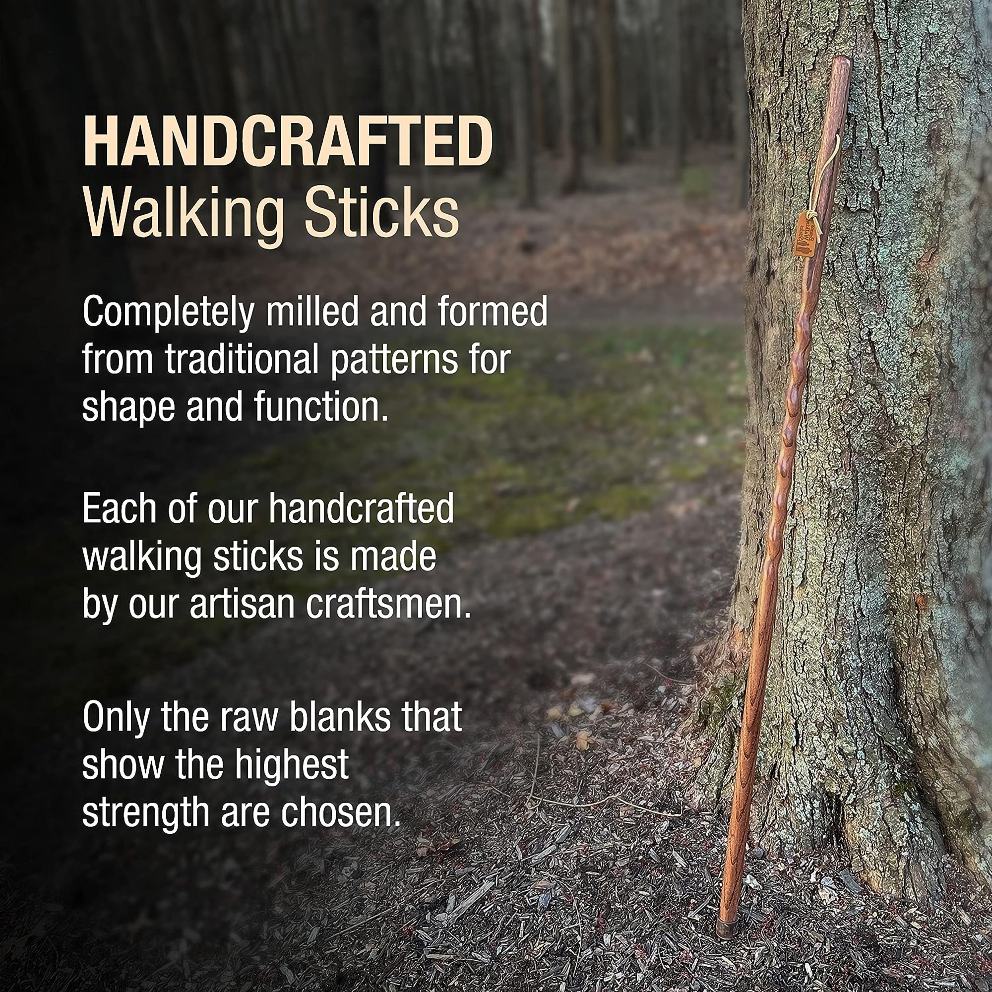 Brazos™ Twisted Oak Backpacker Handcrafted Walking Stick, 48-Inch Height, Red - Image 9