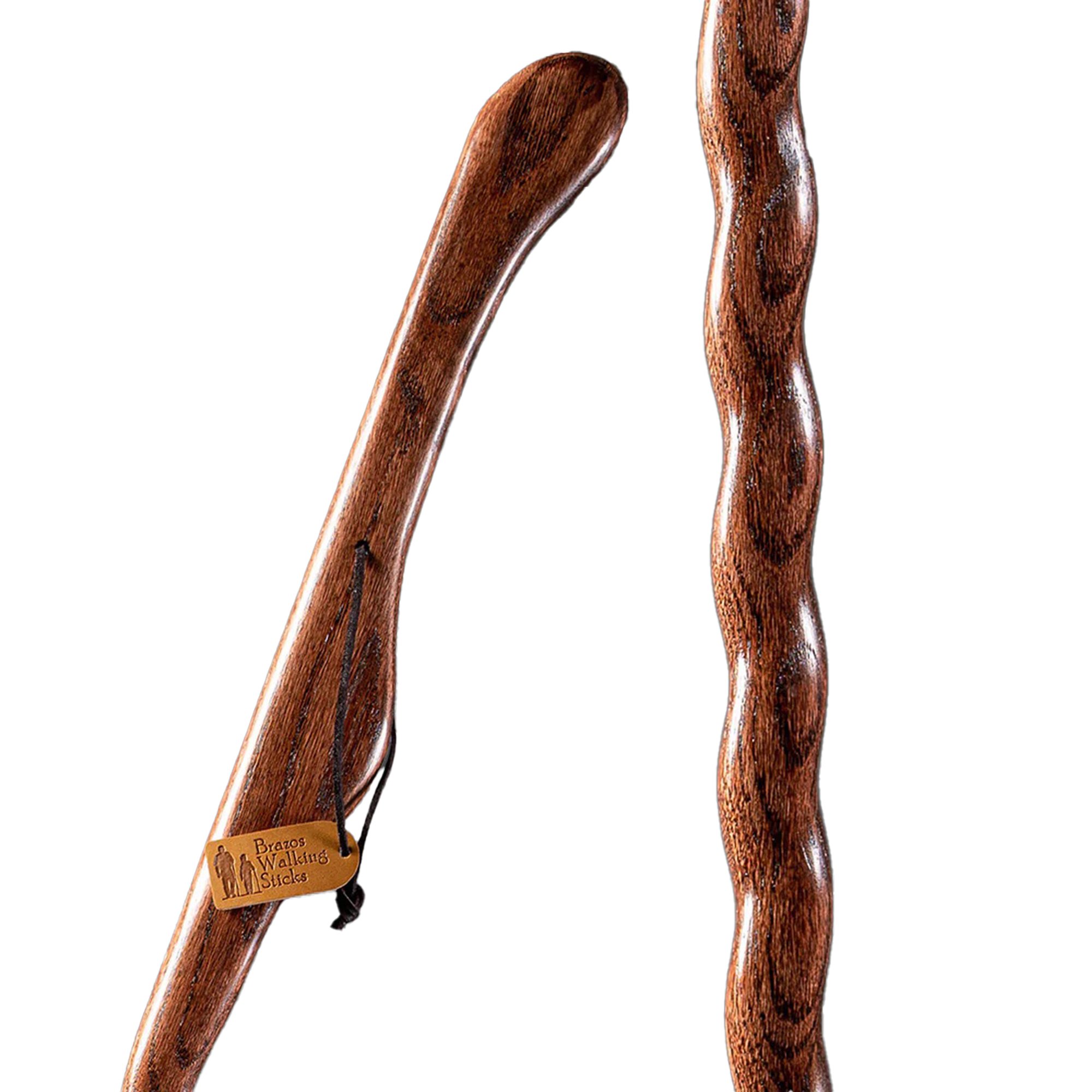 Brazos™ Twisted Oak Hitchhiker Handcrafted Walking Stick, 48-Inch, Red - Image 2