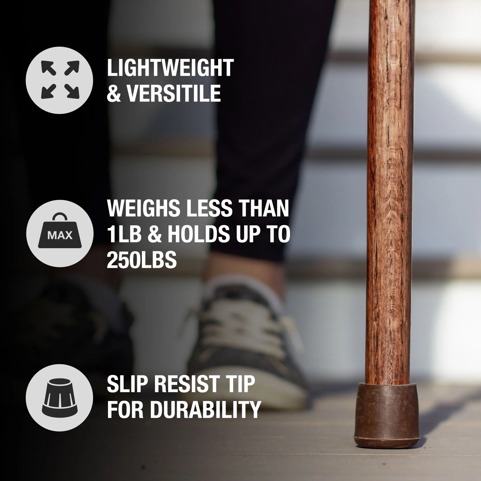 Brazos™ Twisted Oak Hitchhiker Handcrafted Walking Stick, 48-Inch, Red - Image 6