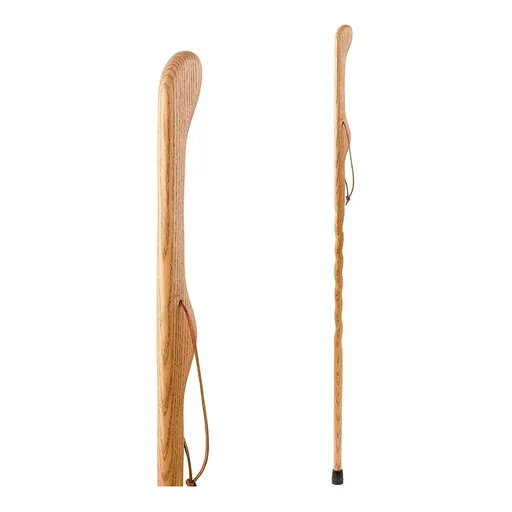 Brazos™ Twisted Oak Hitchhiker Handcrafted Walking Stick, 55-Inch, Tan