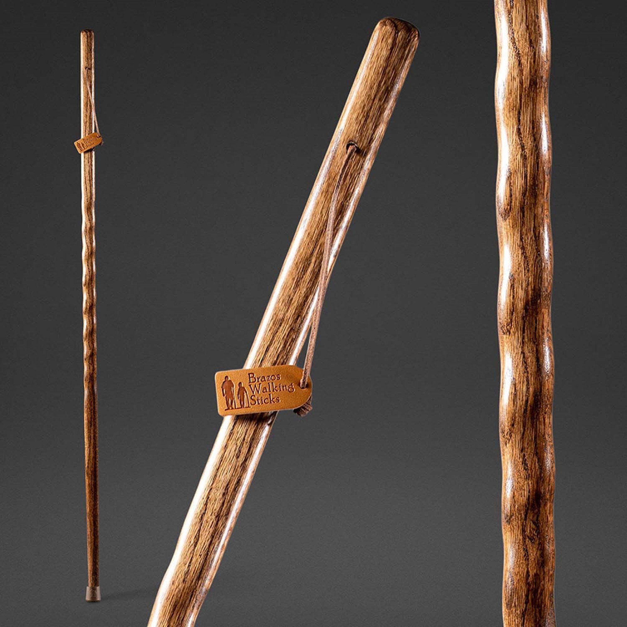 Brazos™ Twisted Oak Hitchhiker Handcrafted Walking Stick, 58-Inch, Brown - Image 6