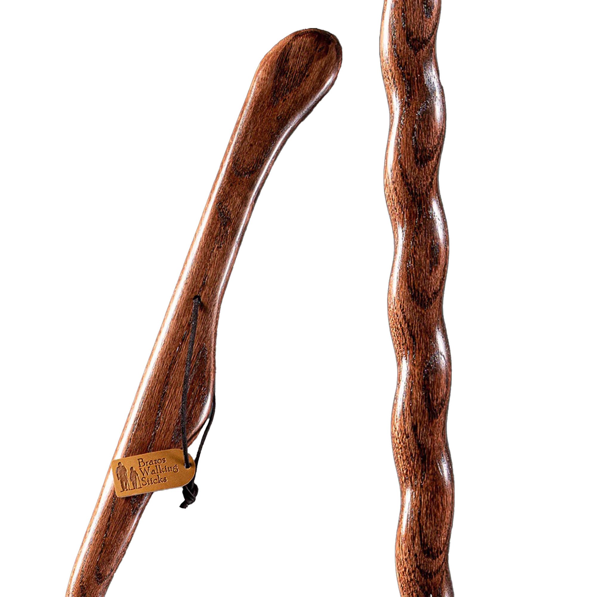 Brazos™ Twisted Oak Hitchhiker Handcrafted Walking Stick, 58-Inch, Red - Image 2