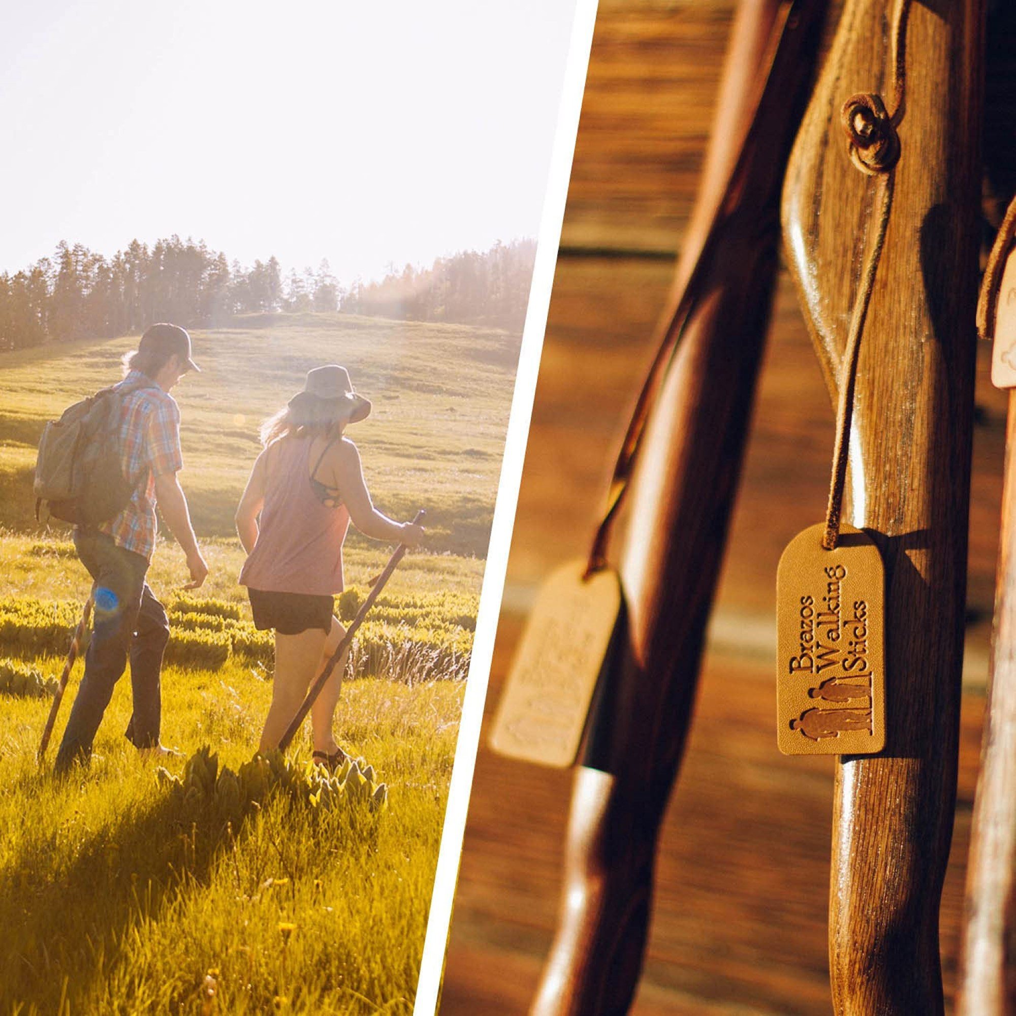 Brazos™ Twisted Oak Hitchhiker Handcrafted Walking Stick, 58-Inch, Tan - Image 5