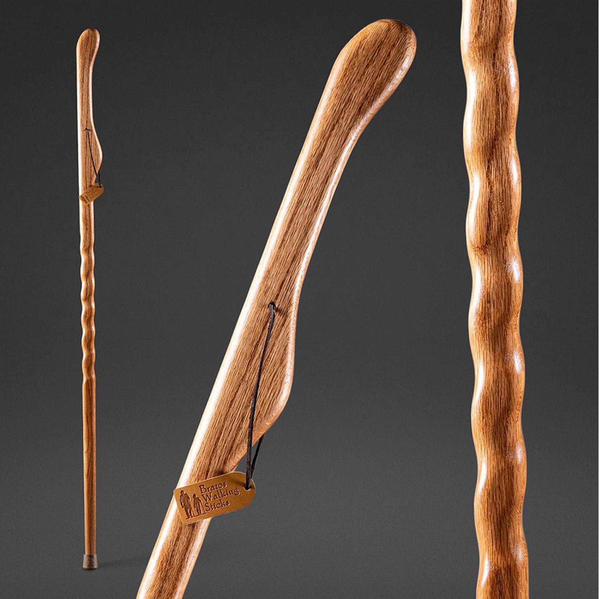 Brazos™ Twisted Oak Hitchhiker Handcrafted Walking Stick, 58-Inch, Tan - Image 6