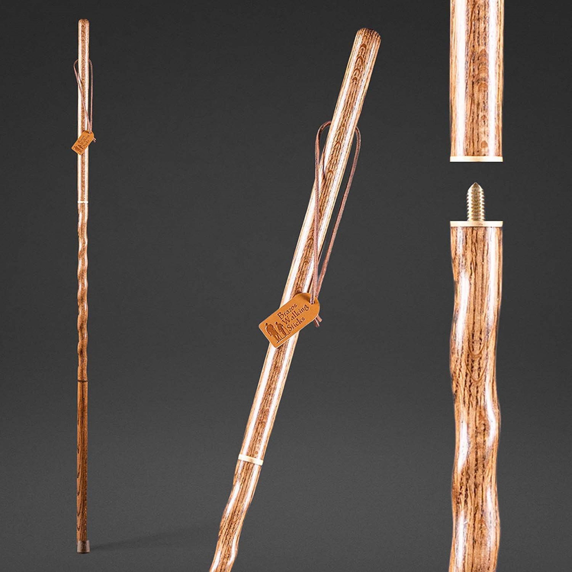 Brazos™ Twisted Oak Traveler's Handcrafted Walking Stick, 55-Inch, Brown - Image 5