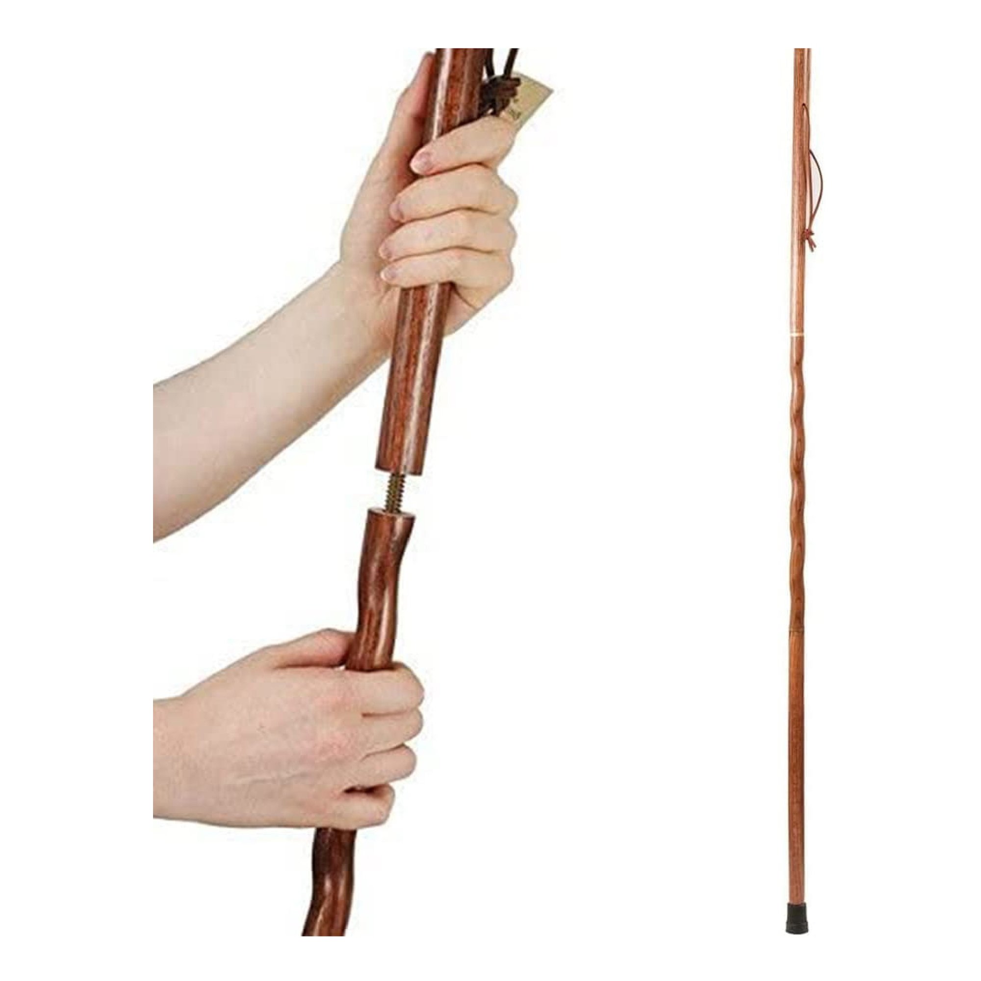 Brazos™ Twisted Oak Traveler's Handcrafted Walking Stick, 55-Inch, Red - Image 3