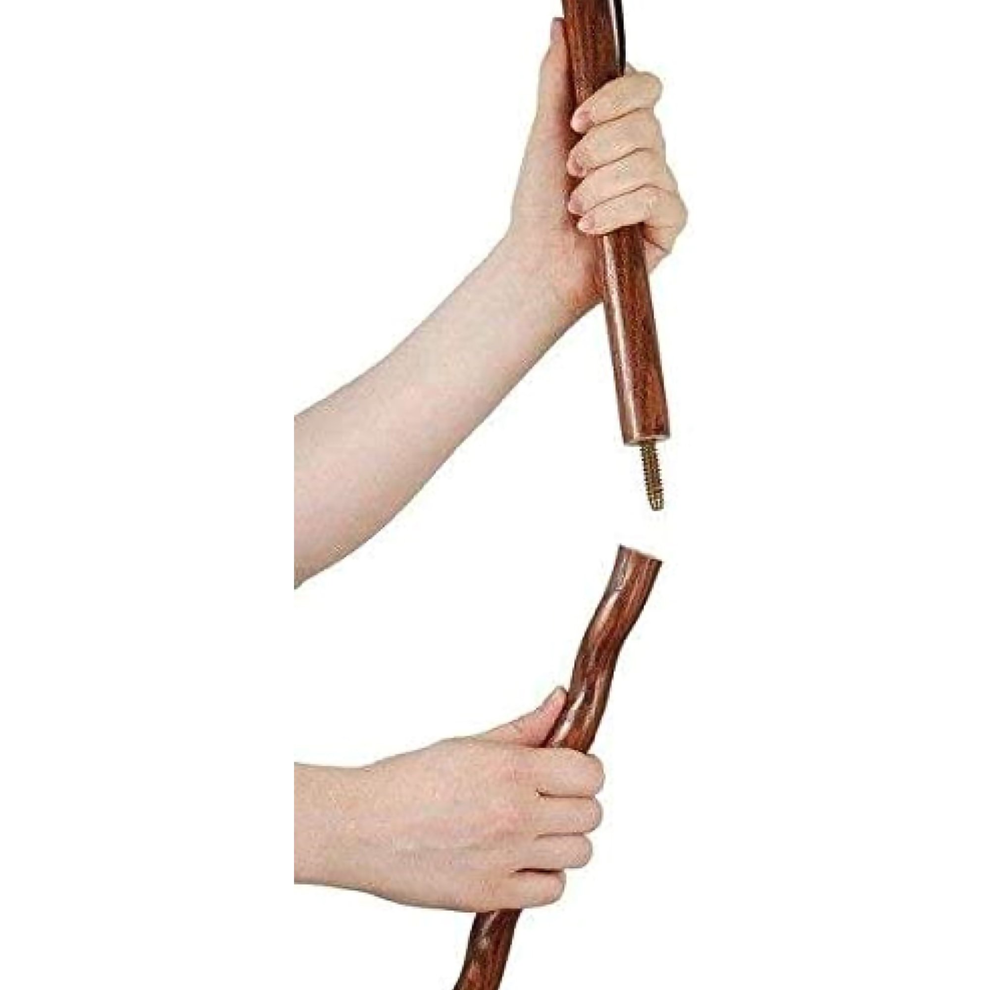 Brazos™ Twisted Oak Traveler's Handcrafted Walking Stick, 55-Inch, Red - Image 4