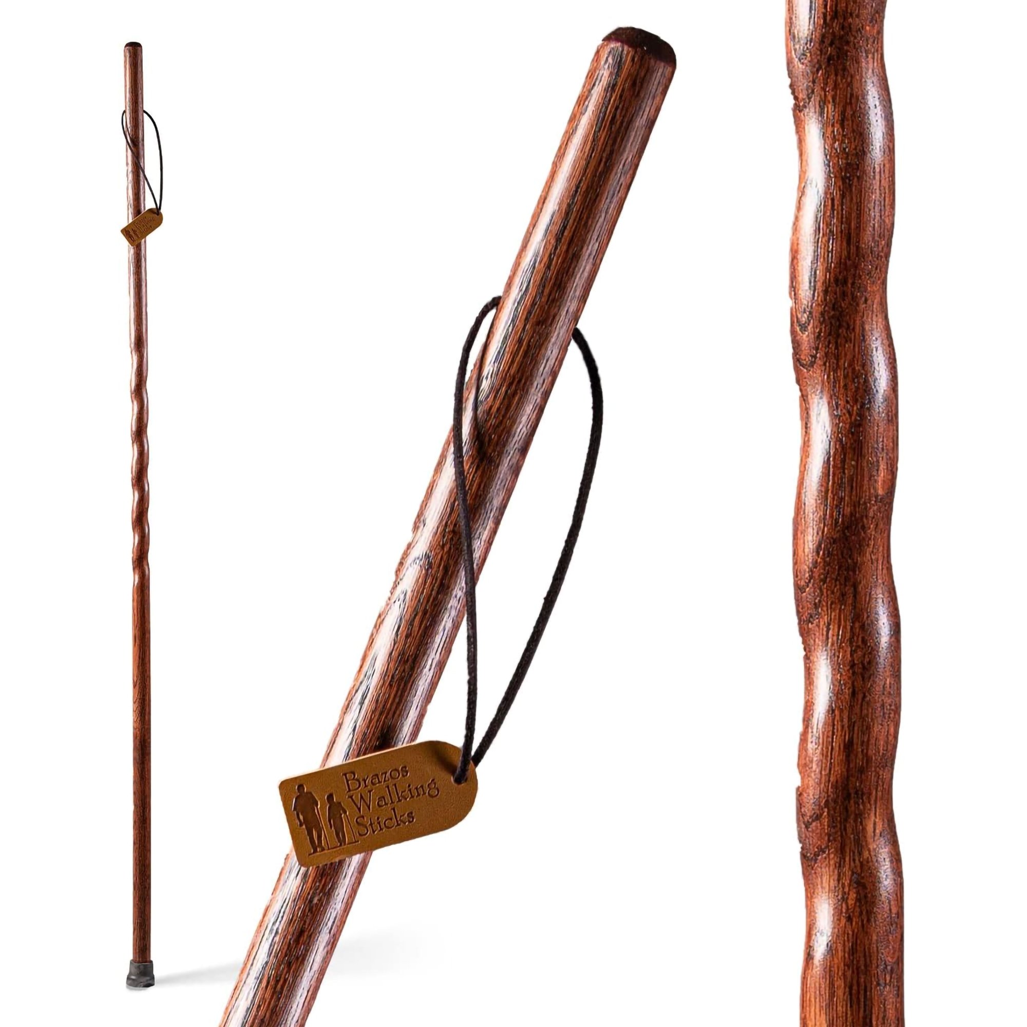 Brazos™ Twisted Oak Trekker Handcrafted Walking Stick, Red, 55-Inch - Image 4