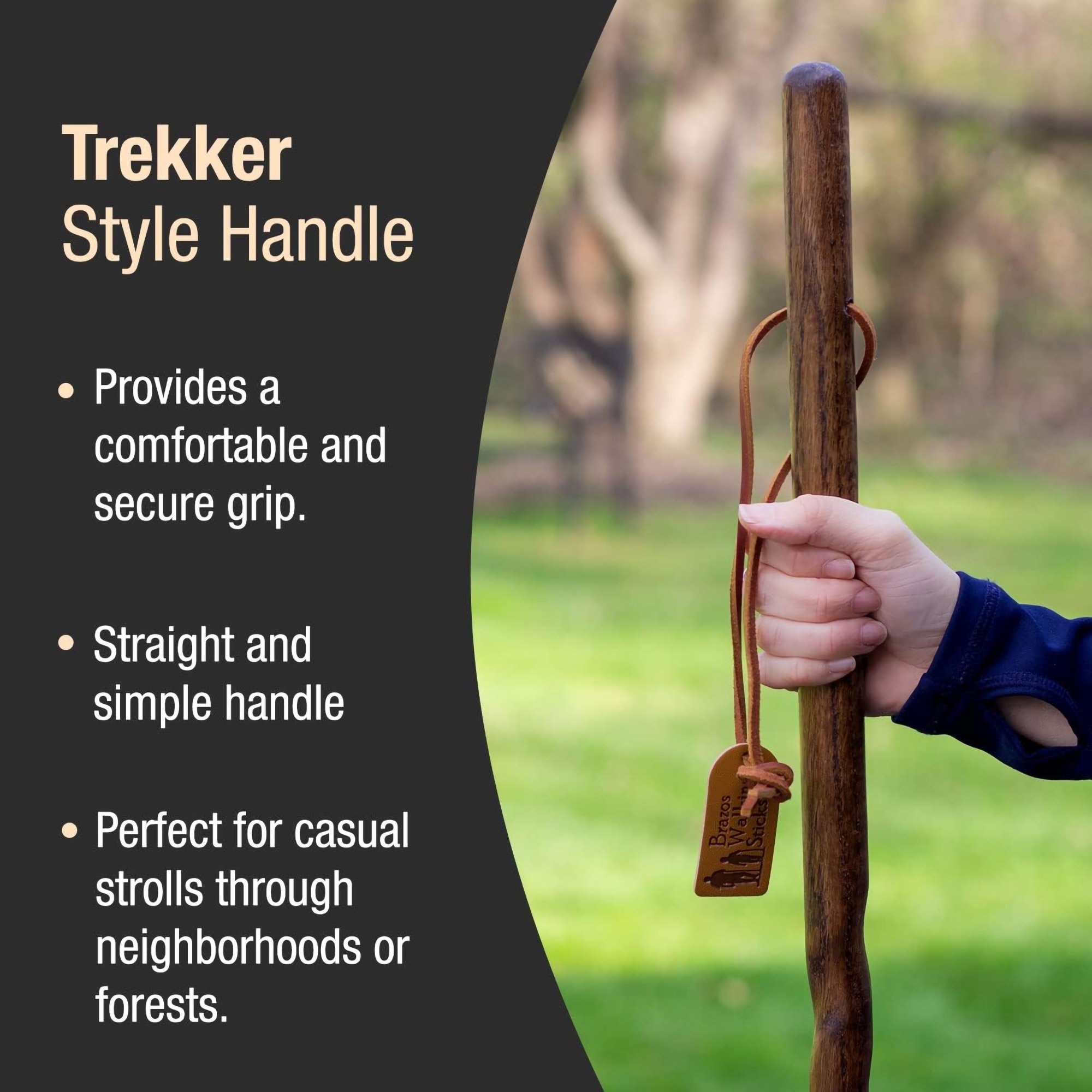 Brazos™ Twisted Oak Trekker Handcrafted Walking Stick, Red, 55-Inch - Image 6