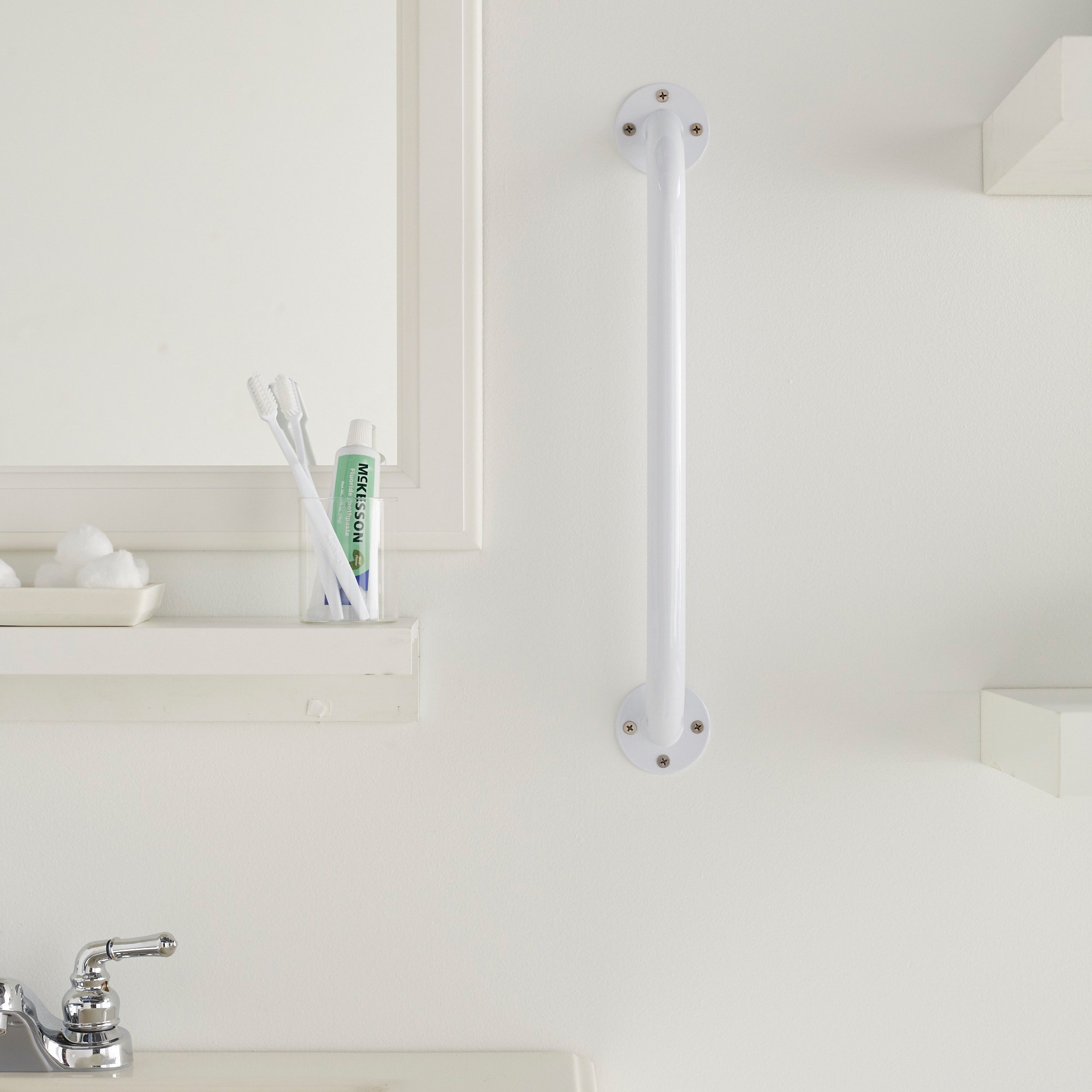 McKesson Wall Grab Bar, White Steel, 16-Inch Length - Image 5