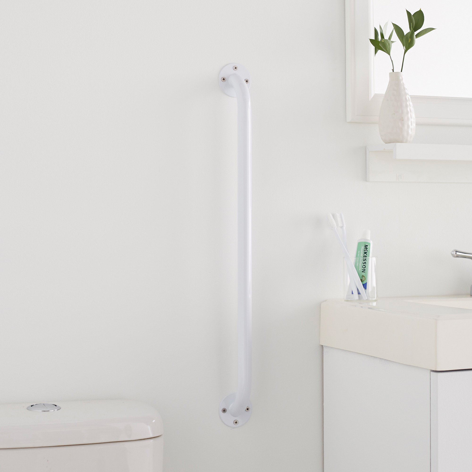 McKesson Wall Grab Bar, White Steel, 24-Inch Length - Image 5