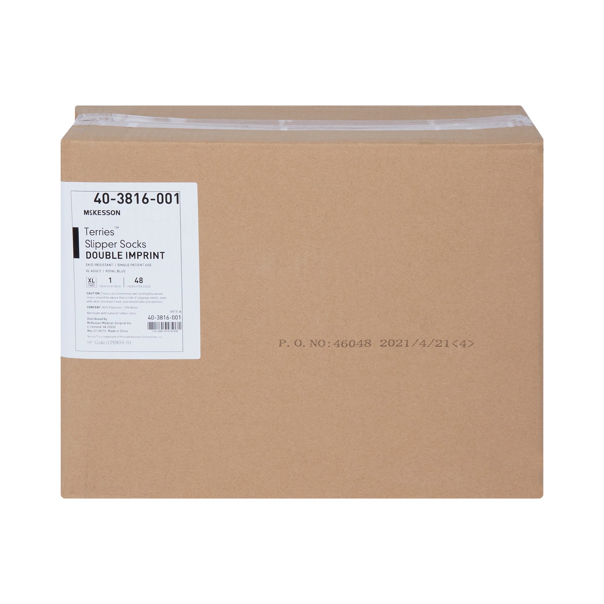 McKesson Terries™ Adult Slipper Socks, X-Large, Royal Blue - Image 7