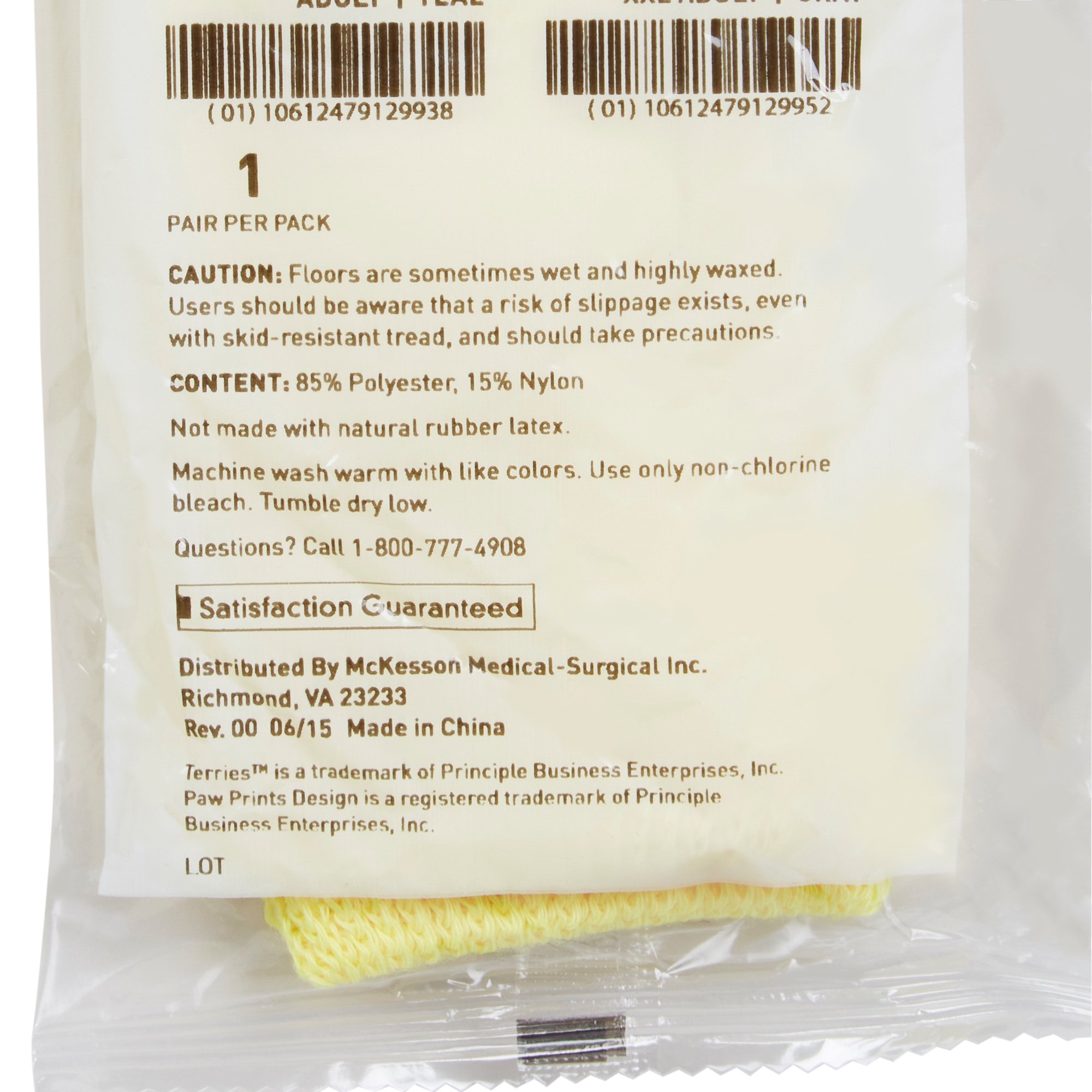 McKesson Terries™ Single Tread Slipper Socks, Toddler - Image 2