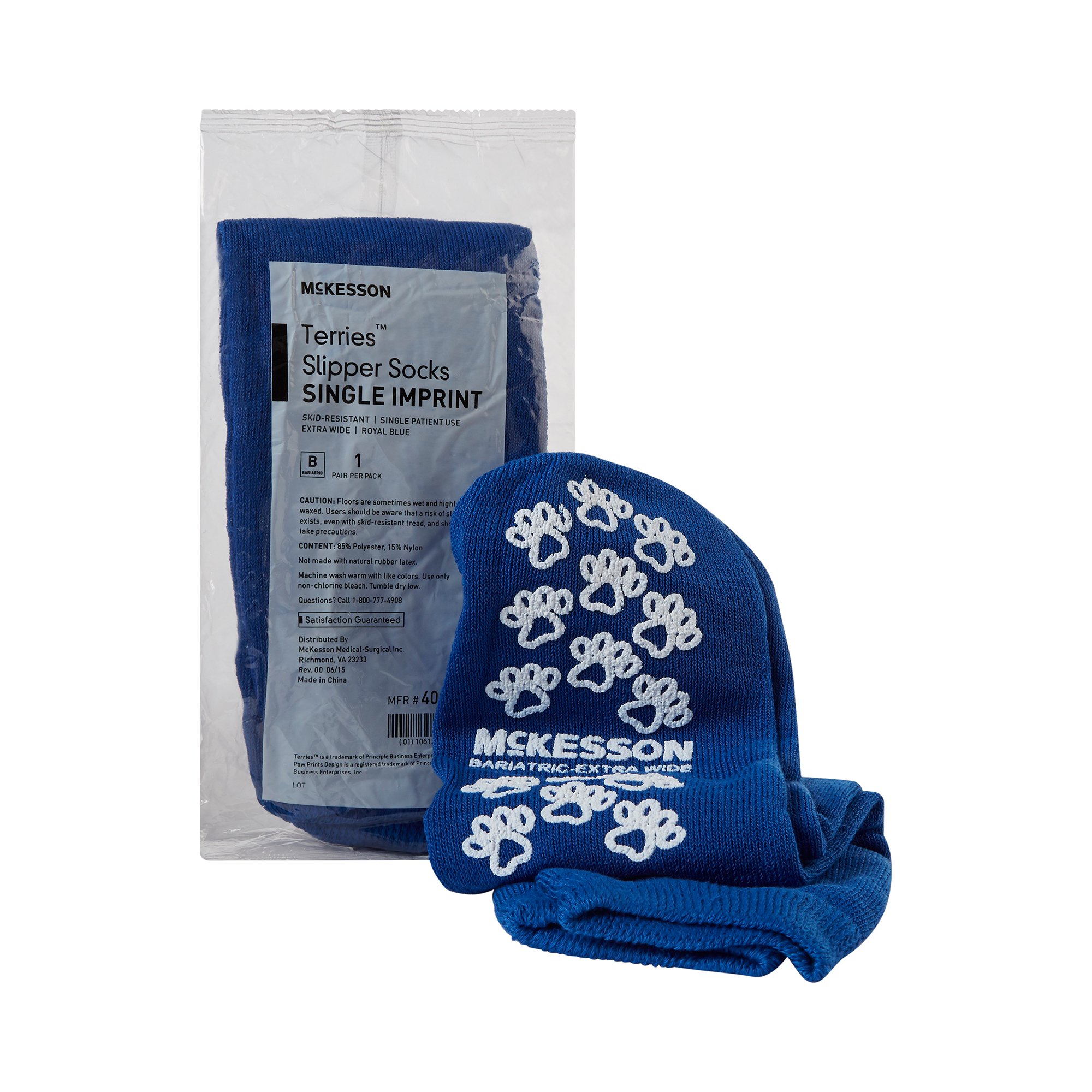 McKesson Terries™ Slipper Socks, Bariatric / X-Wide