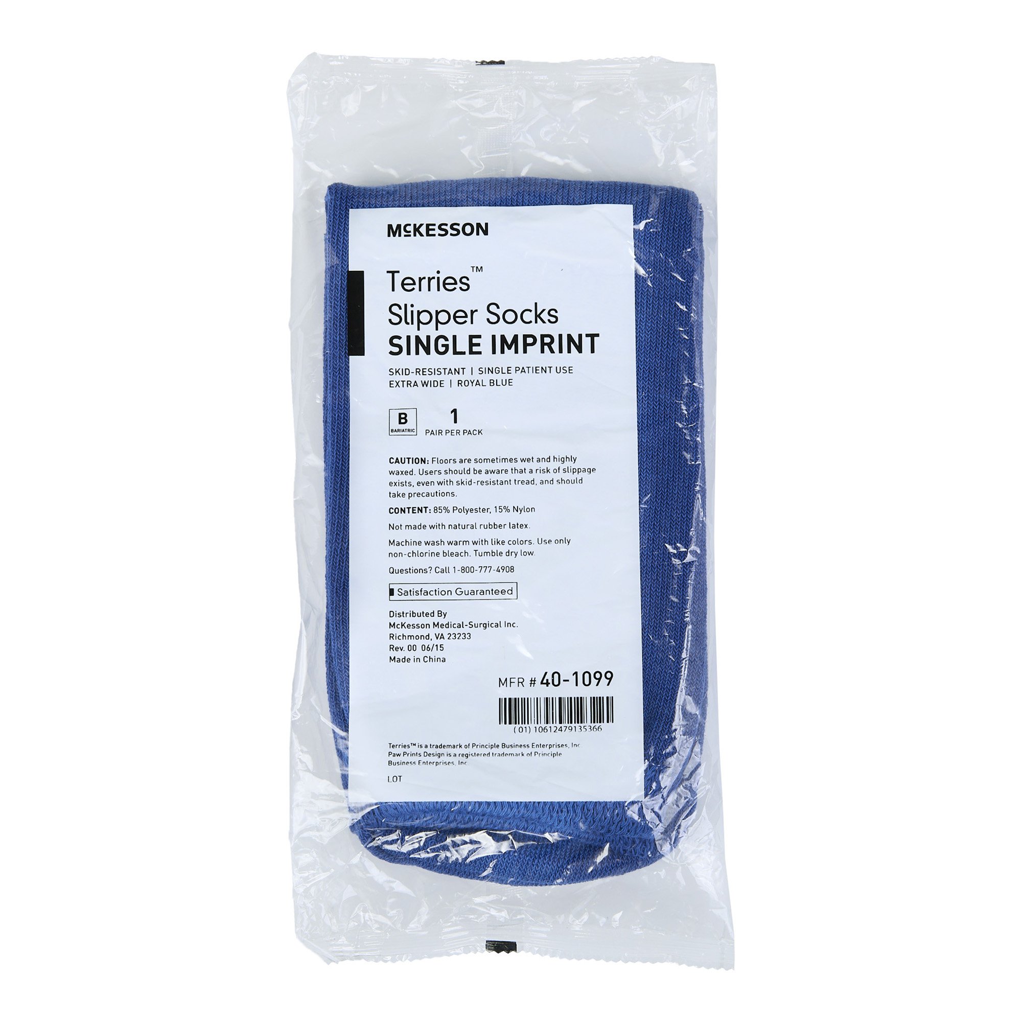 McKesson Terries™ Slipper Socks, Bariatric / X-Wide - Image 2