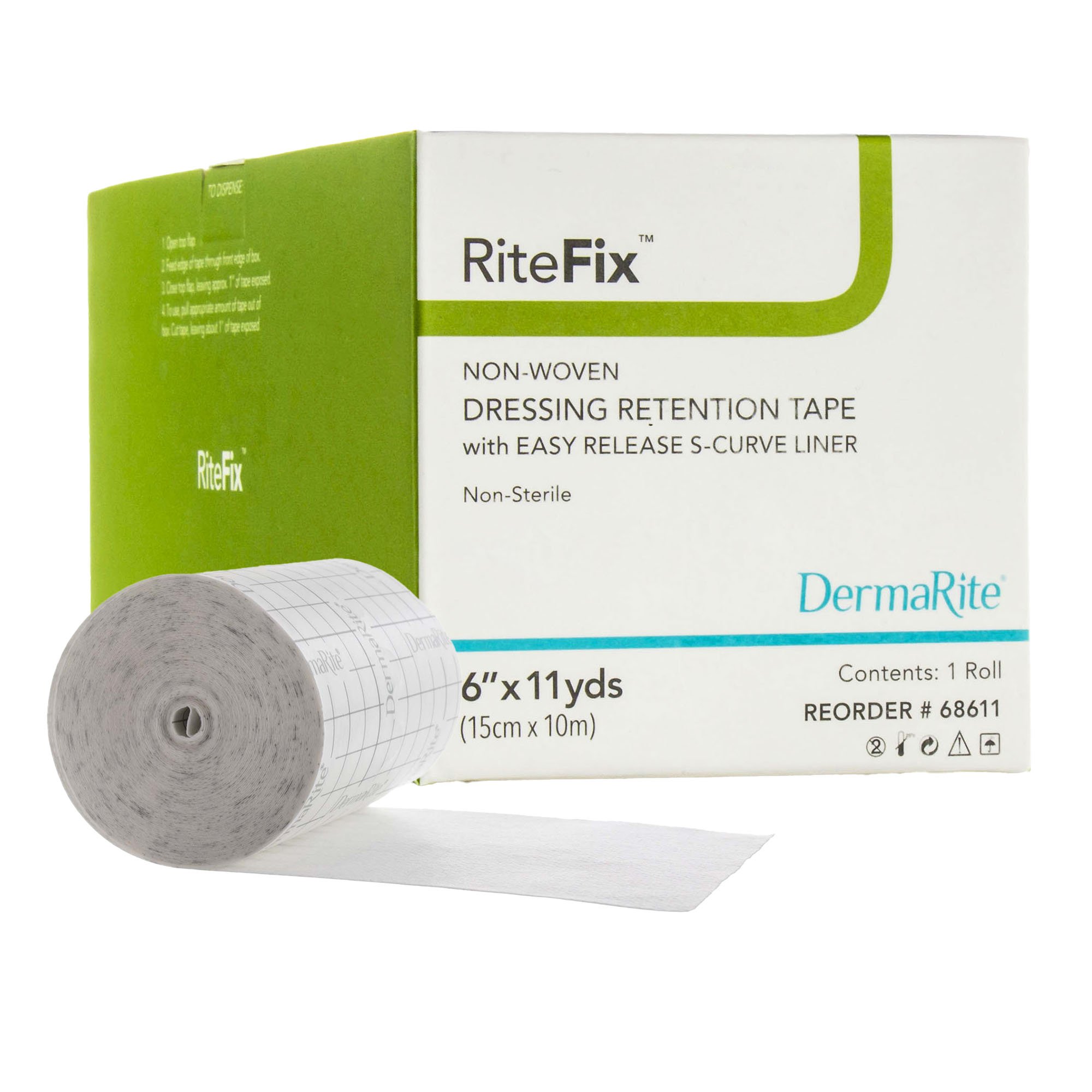 RiteFix™ Nonwoven Dressing Retention Tape, 6 Inch x 11 Yard, White - Image 2