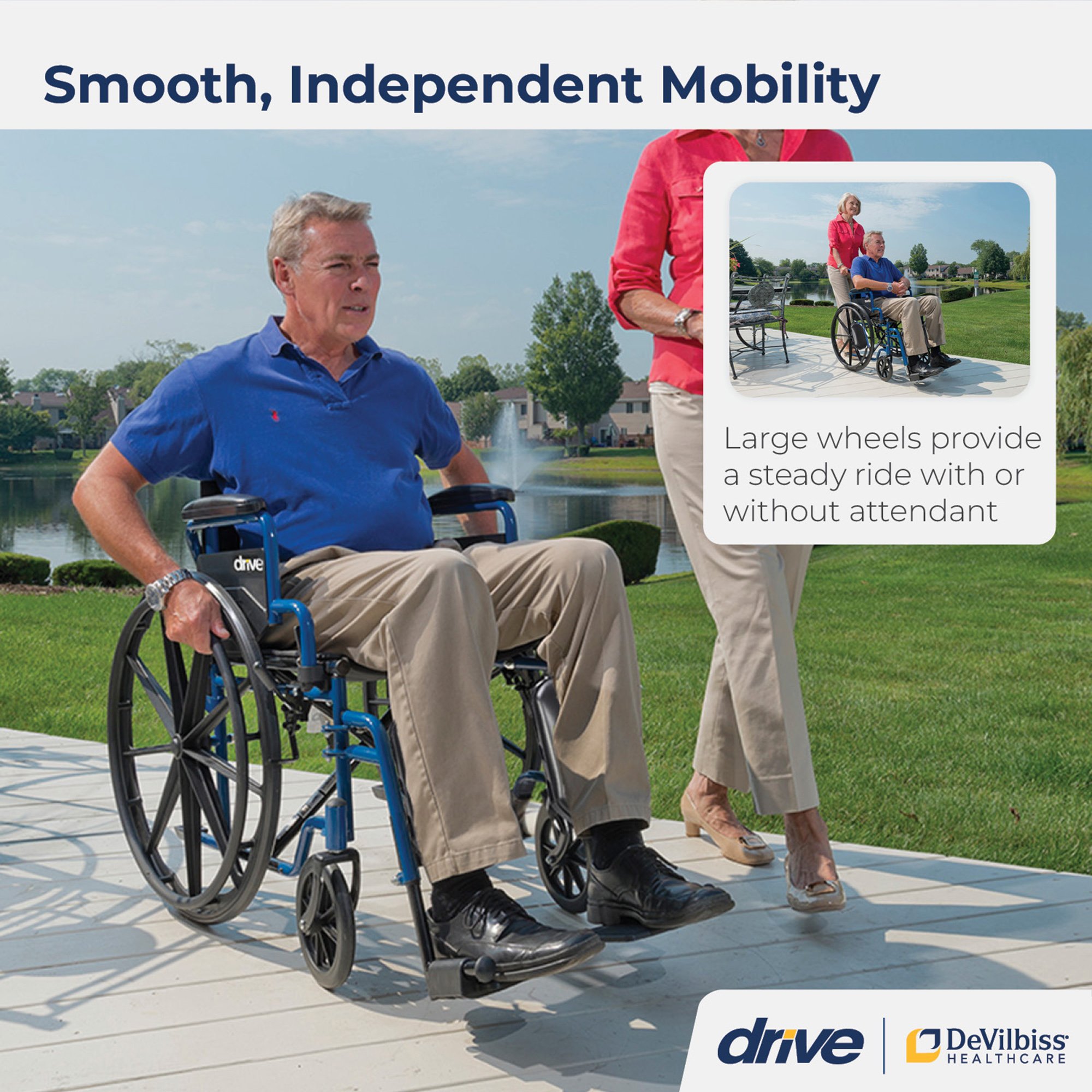 drive™ Blue Streak Wheelchair, 16-Inch Seat Width - Image 6