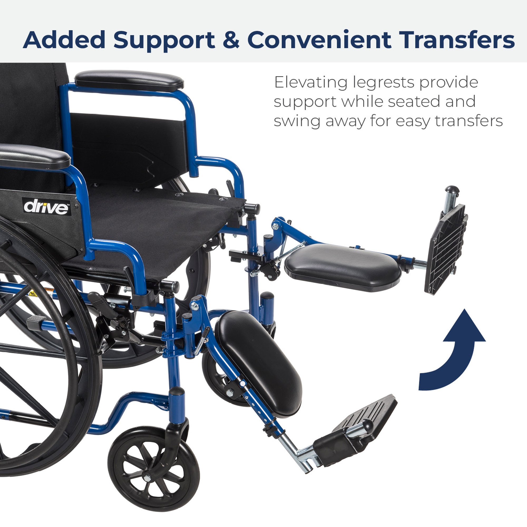 drive™ Blue Streak Wheelchair, 16-Inch Seat Width - Image 7