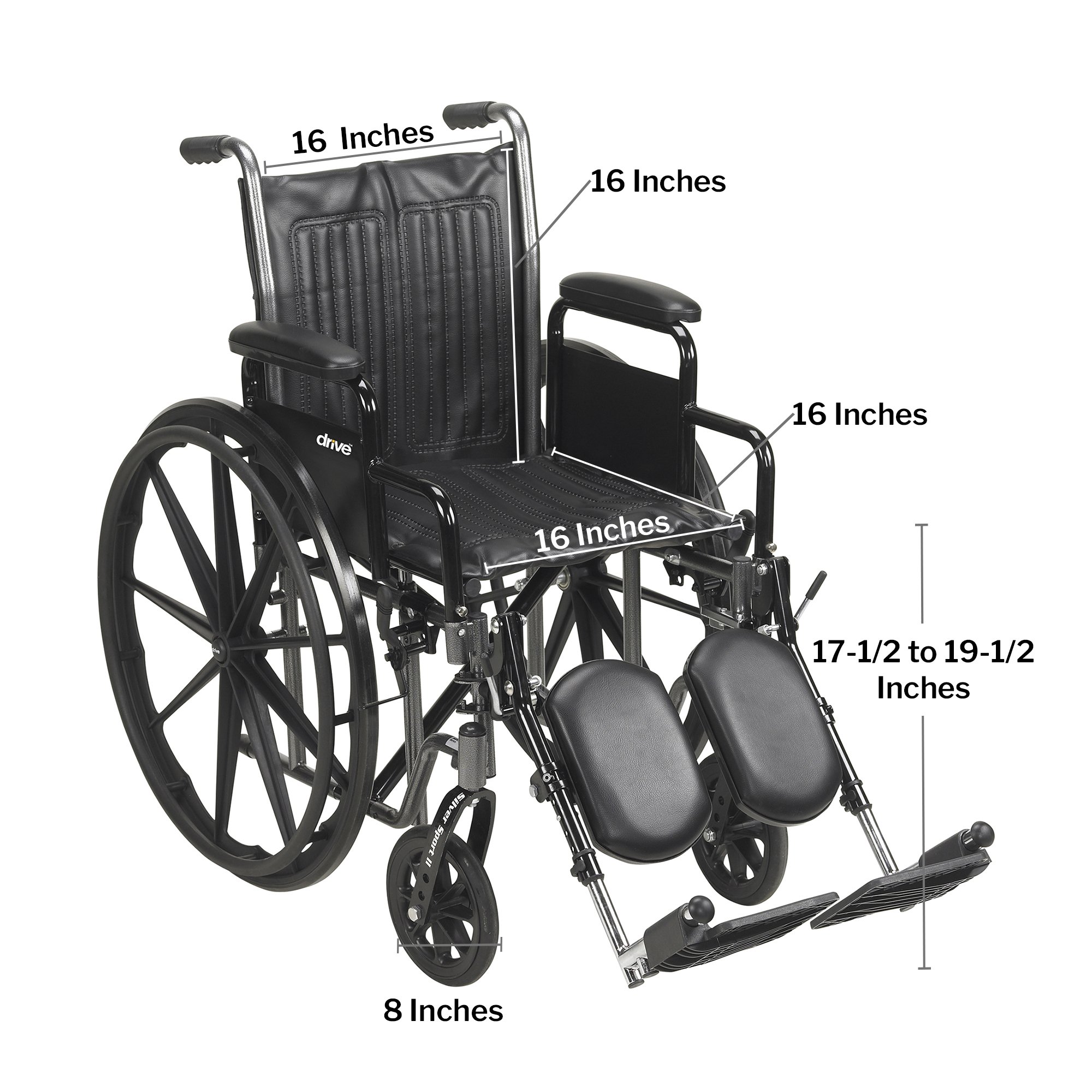 McKesson Wheelchair, 16 Inch Seat Width - Image 3