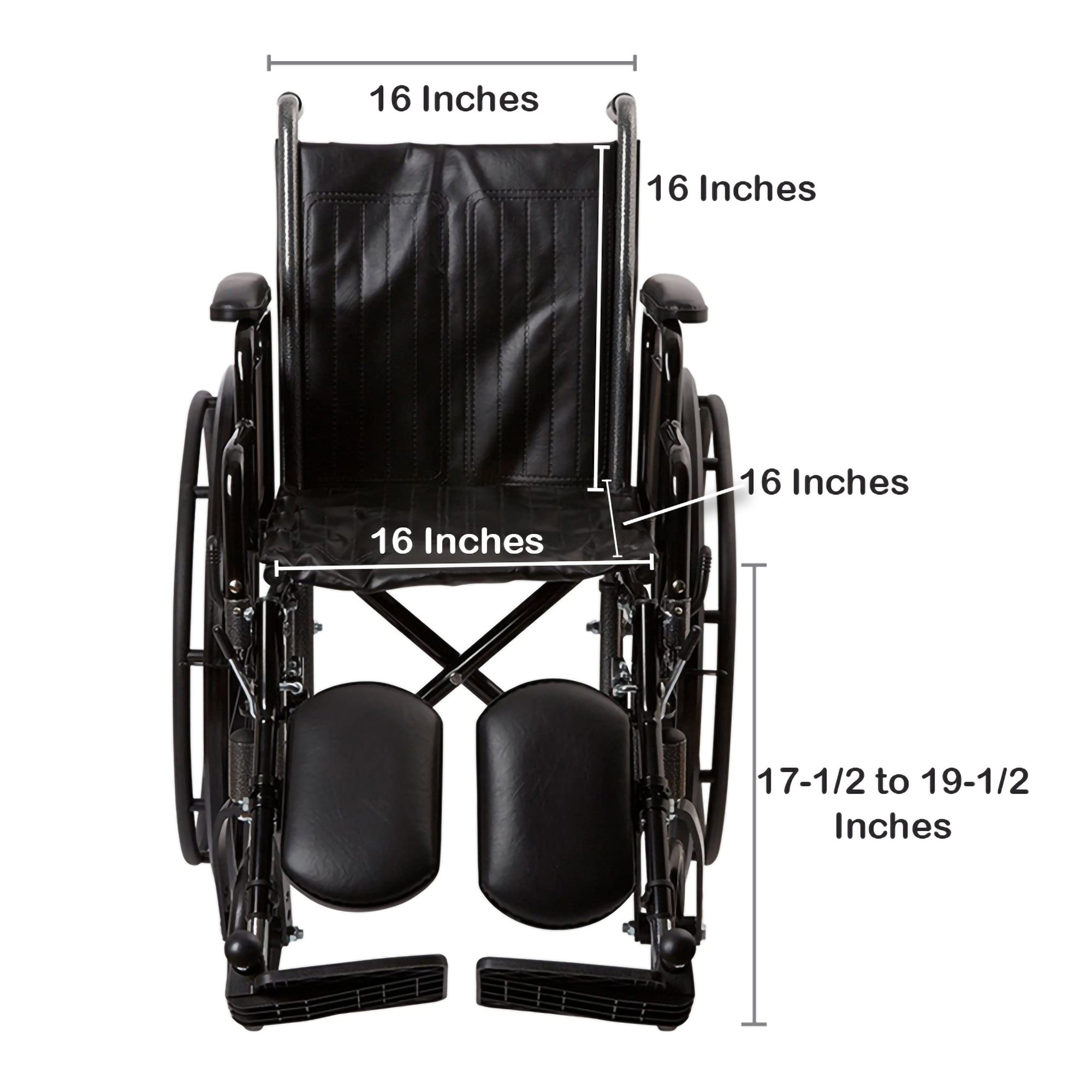 McKesson Wheelchair, 16 Inch Seat Width - Image 3