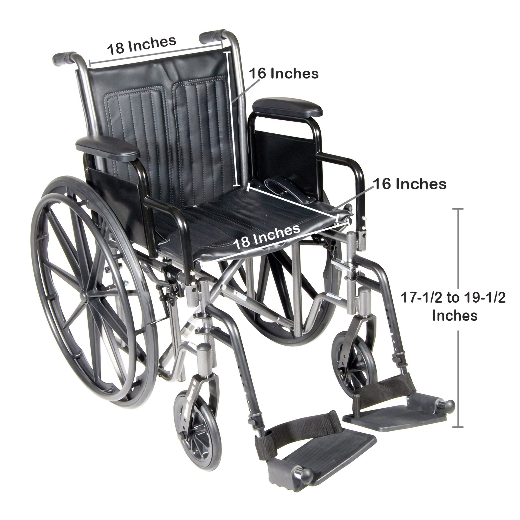 McKesson Wheelchair, 18 Inch Seat Width - Image 2