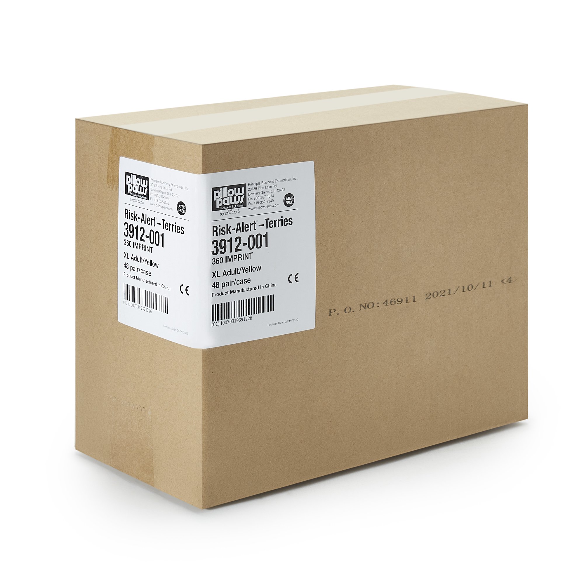 Pillow Paws® Yellow Risk Alert® Terries™ Slipper Socks, XL Adult - Image 4