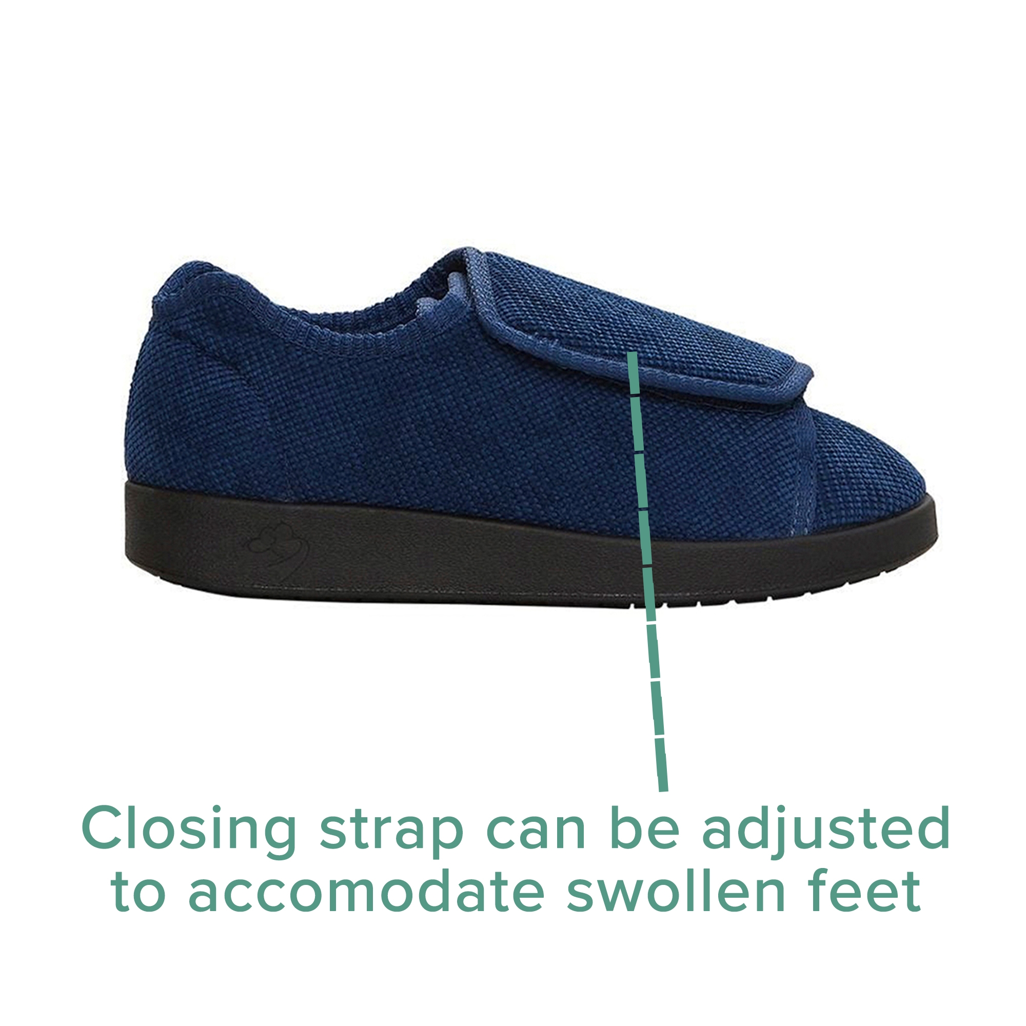 Silverts® Women's Double Extra Wide Easy Closure Slippers, Dark Blue, Size 6 - Image 7