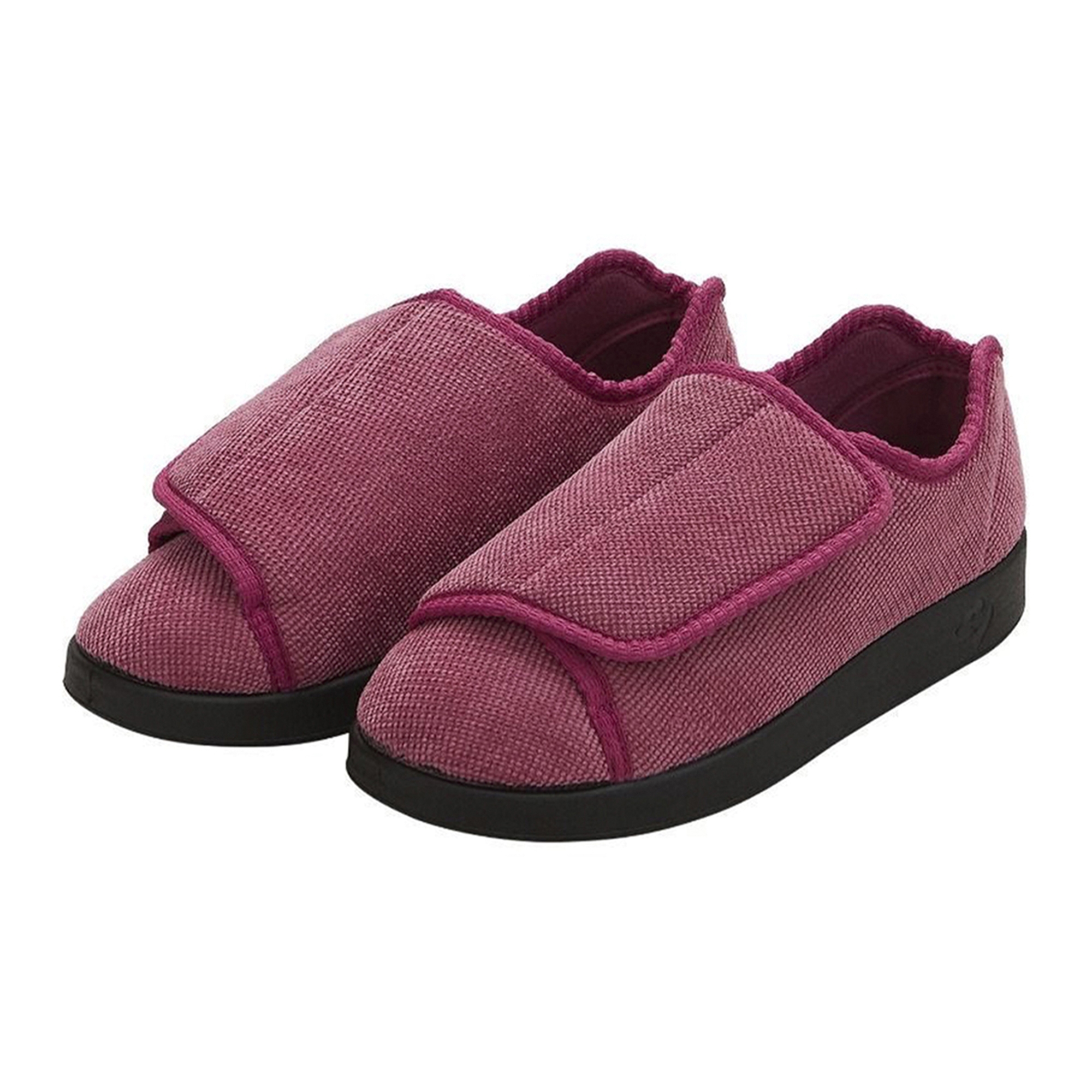 Silverts® Women's Double Extra Wide Easy Closure Slippers, Dusty Rose, Size 10