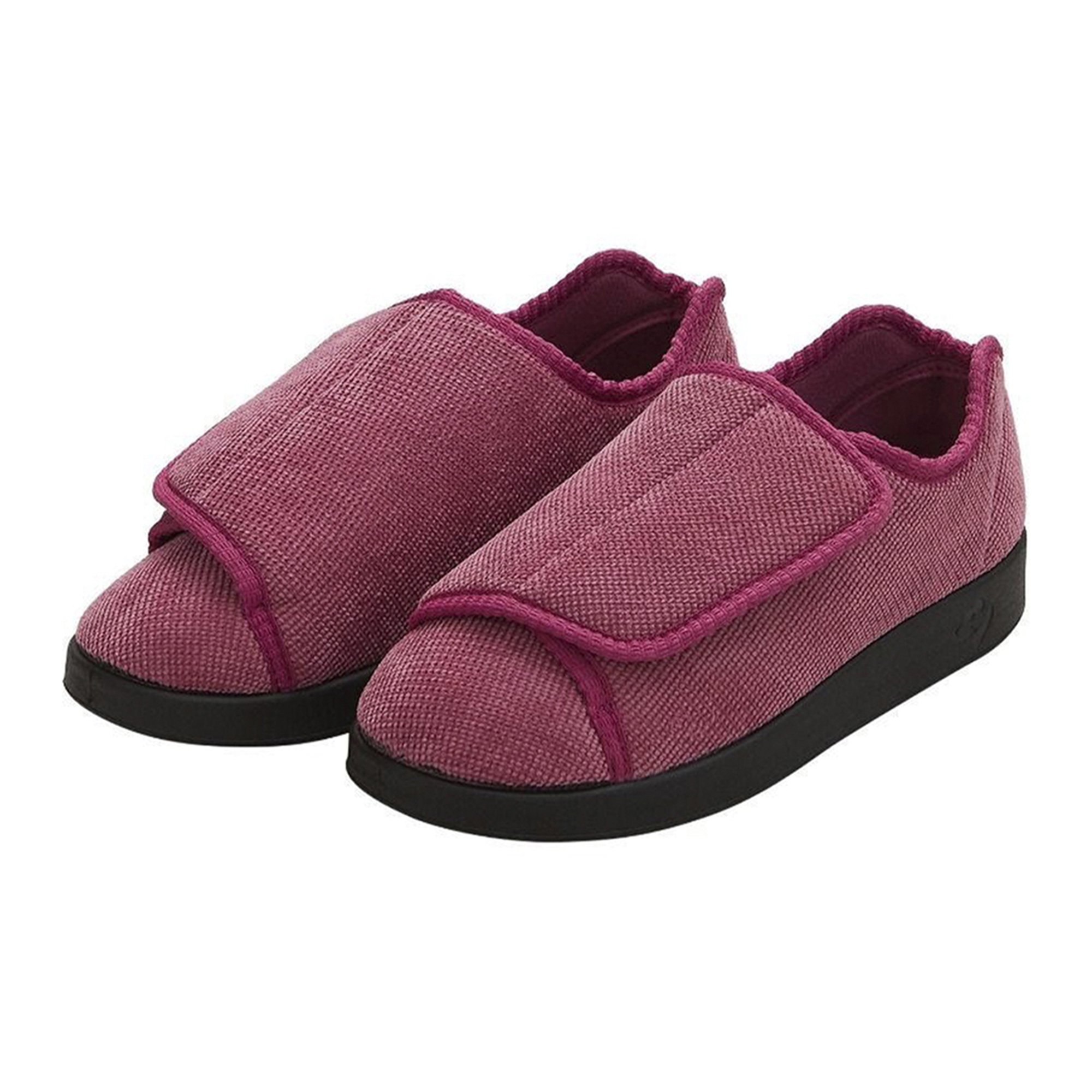 Silverts® Women's Double Extra Wide Easy Closure Slippers, Dusty Rose, Size 6