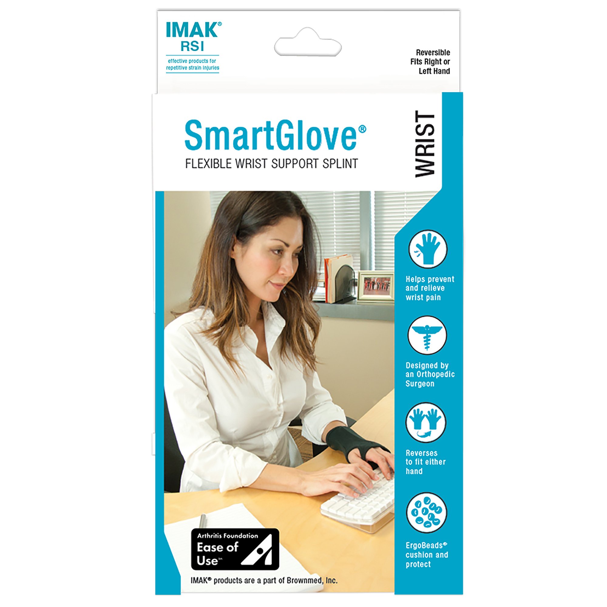 IMAK® RSI SmartGlove with Thumb Support Glove, Large, Black