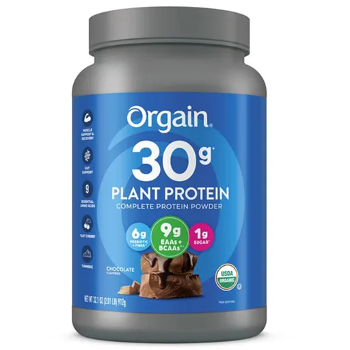Orgain Organic 30g Plant Protein Powder, Chocolate Flavored, 32.1 oz
