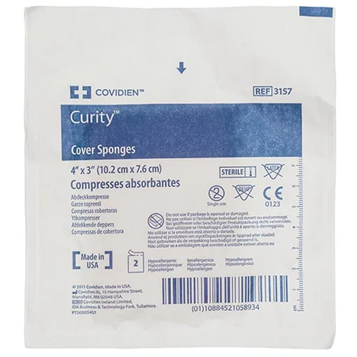 Curity Sterile Cover Sponge, 3" x 4" - 2 Pack