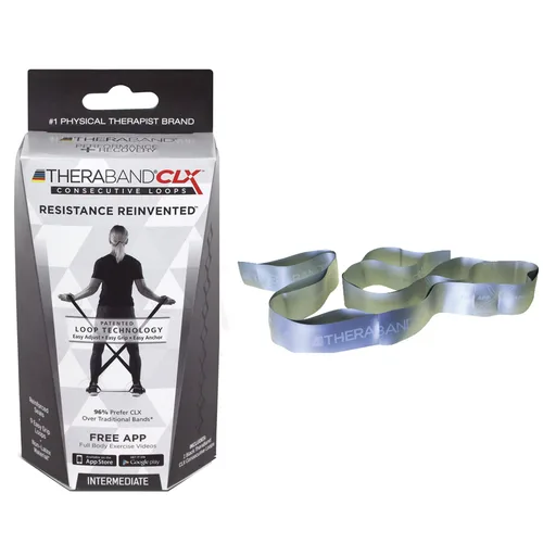 Hygenic TheraBand CLX Exercise Band - Super Heavy, 5' Silver