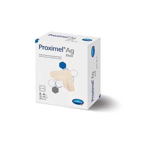 Hartmann-Conco Proximel Ag Silicone Foam Dressing, with Border, 6" x 6"