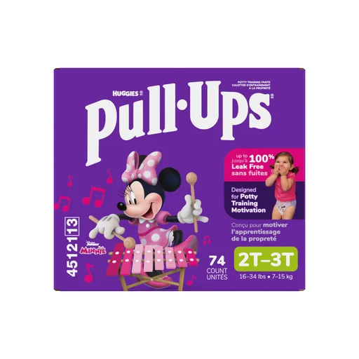 Kimberly Clark Pull-Ups Learning Designs Training Pant, for Girl, Size 2T to 3T, Giga Pack