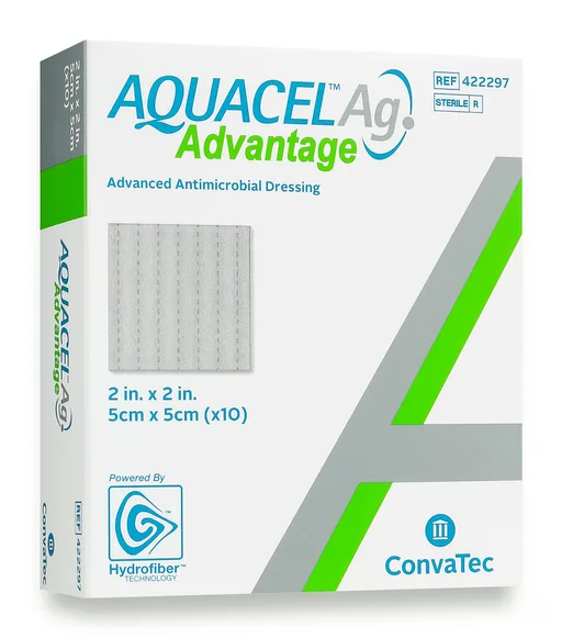 ConvaTec AQUACEL Ag Advantage Dressing, 2" x 2"
