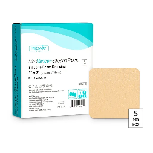 MedVance Non-Bordered Silicone Foam Dressing, 3" x 3"