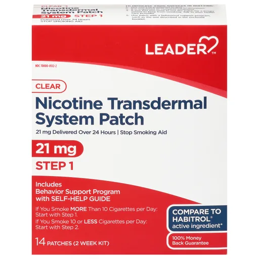 Leader Nicotine Transdermal System Patch, 21Mg, 14 ct