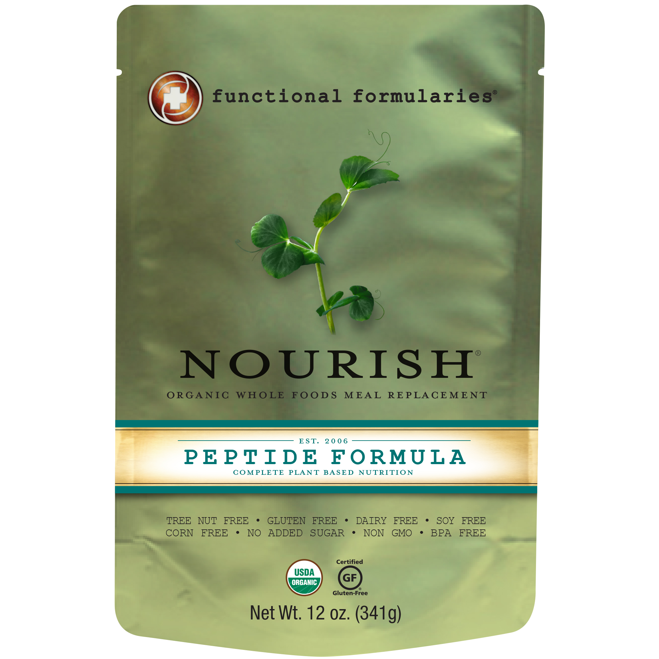 Nutritional Medicinals Nourish Peptide Supplemental Formula, 12 oz