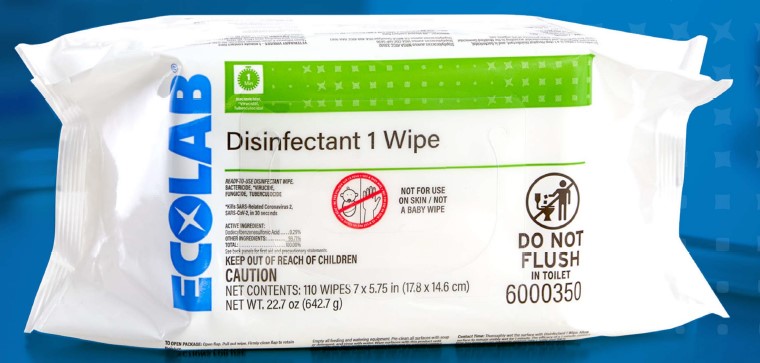 Ecolab Disinfectant 1 Wipe with Plastic-Free Substrate, 110 ct