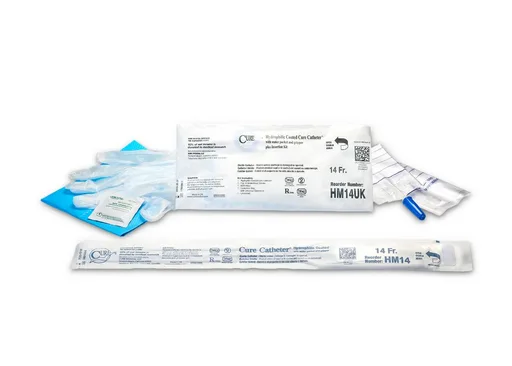Hydrophilic Cure Catheter Kit, 16” Male, Straight Tip, 14 FR