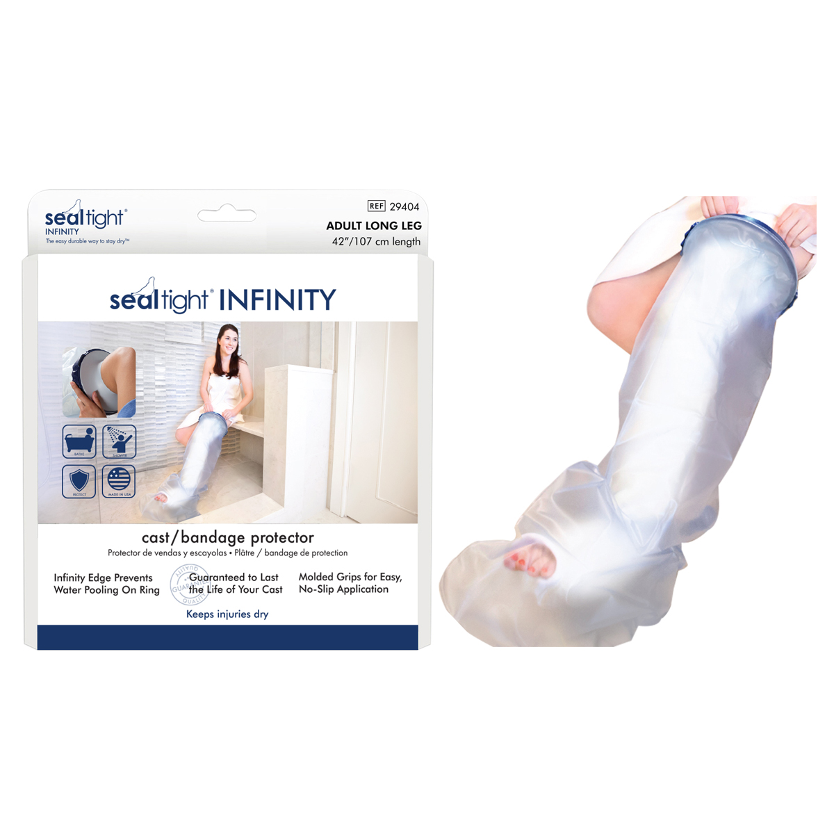 Brownmed Seal-Tight Infinity Cast Protector, Adult, 42" Long Leg