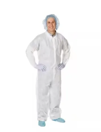 Cardinal Health Staff Coveralls, Fluid-Resistant, 2XL, White