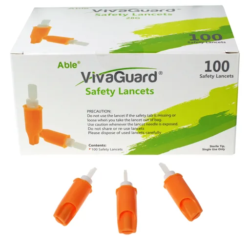 Able® VivaGuard® Safety Lancets, 28G, (100 count)