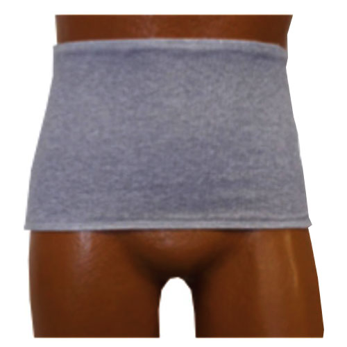 Options Wrap/Brief with Open Crotch and Built-In Ostomy Barrier/Support, For Men, Center Stoma, 3XL, Light Gray