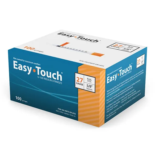 EasyTouch Insulin Syringe 27G x 5/8", 1 mL (100 count)