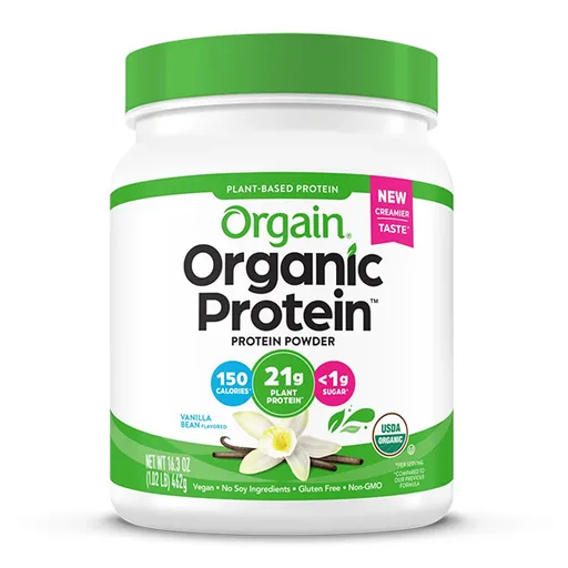 Orgain Organic Protein Plant Based Powder, Sweet Vanilla Bean Flavored, 16.3 oz