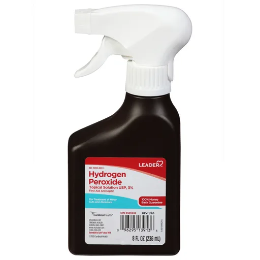 Leader Hydrogen Peroxide, 3%, Spray, 8 oz
