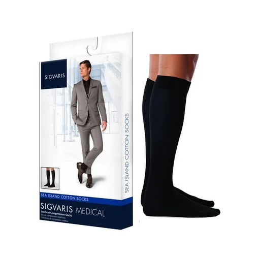 Sigvaris 222C Style Sea Island Cotton Calf Compression Socks