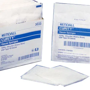 Curity Woven Gauze Sponge, Sterile 10's Tray, 4" x 4", 16 ply